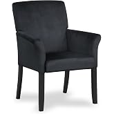 GIANTEX Office Waiting Room Chairs, Fabric Executive Guest Chair, Upholstered Reception Chair with Padded Arms, Backrest, Wood Legs, Guest Chairs for Meeting Room, Conference Room Chairs