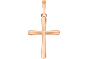 Jewelry America 14k Rose Gold Slender Small Cross Charm Pendant