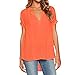 ZOMUSA Clearance Fashion Womens Summer V Neck Casual Loose T-Shirts (XL, Orange)