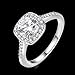 One Cent Online Eternal Love Women's 18K Rose/White Gold Plated CZ Crystal Engagement Rings Best Promise Rings Anniversary Wedding Bands for Lady Girl