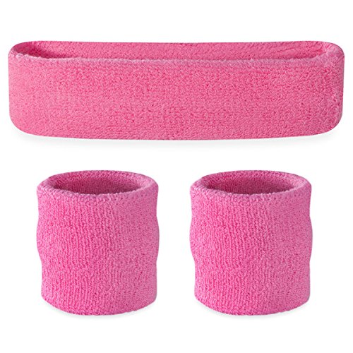 Pink Headband / Wristband Set