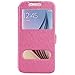 Galaxy S6 Case, EnGive Premium Slim Flip Imitation Leather Cover for Samsung Galaxy S6 G920(Rose)
