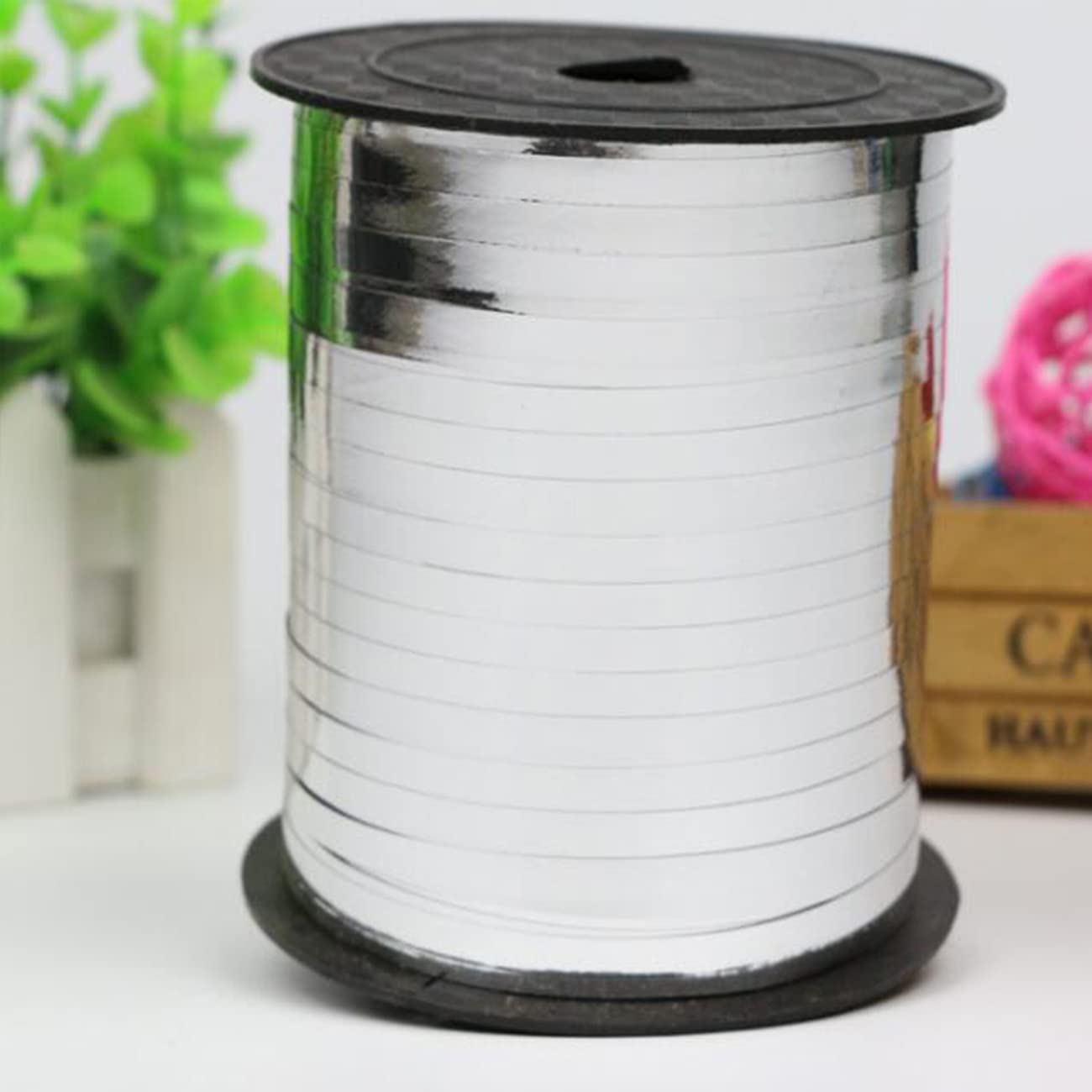 500 Yards Silver Curling Ribbon for Gift Wrapping,Balloon String(457m x 5mm)
