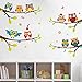 ElecMotive Wall Stickers of Tree Owls Wall Decals for Kids Rooms Nursery Baby Boys & Girls Bedroom