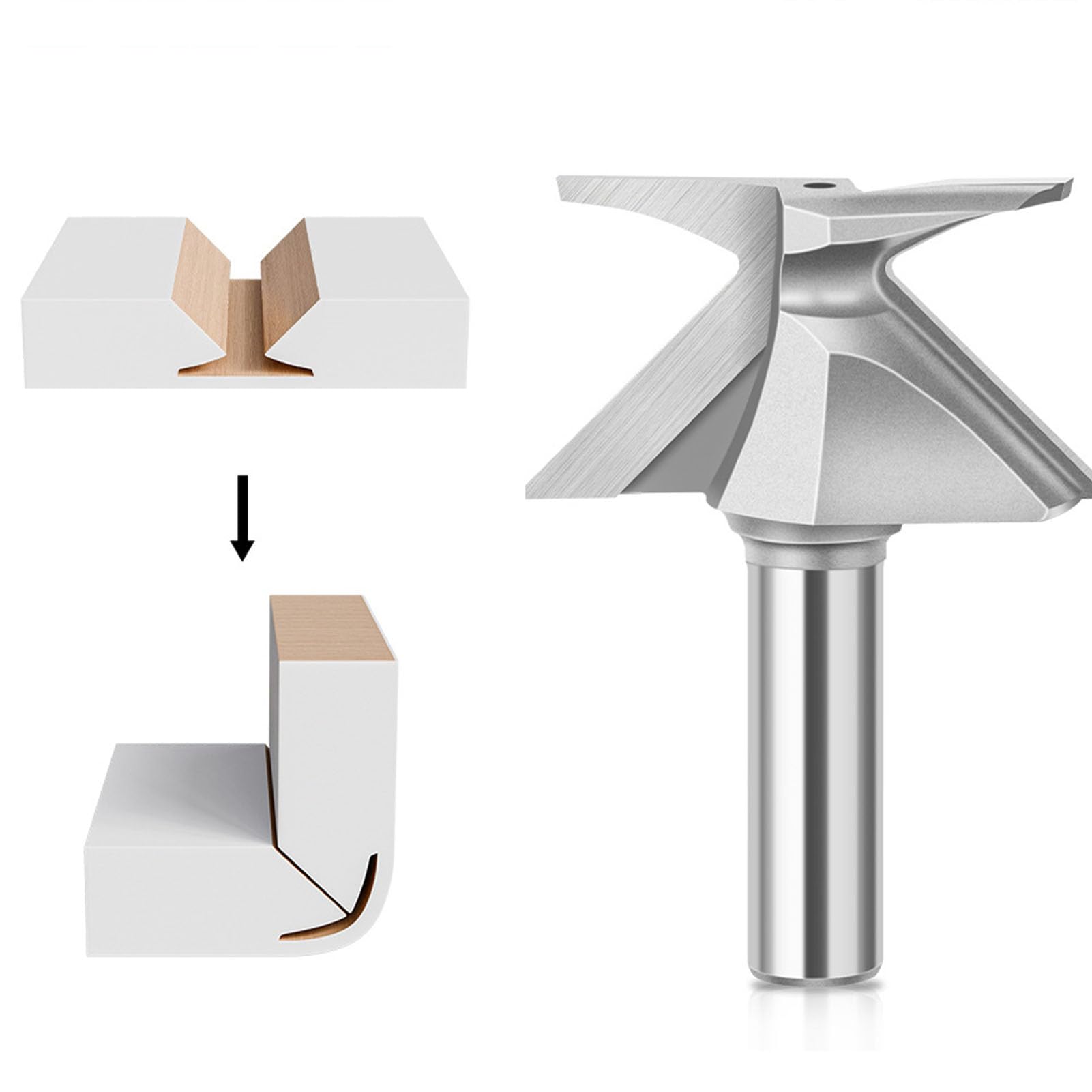 R30 Arc Bending Router Bit, Steel Router Bit 1/2 Inch Shank, Integrated Forming Router Bits for Woodworking Milling Cutter, Door, Wall, Cabinet