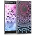 kwmobile TPU Silicone Case for Sony Xperia XA1 Ultra - Crystal Clear Smartphone Back Case Protective Cover - Indian Sun Blue/Dark Pink/Transparent