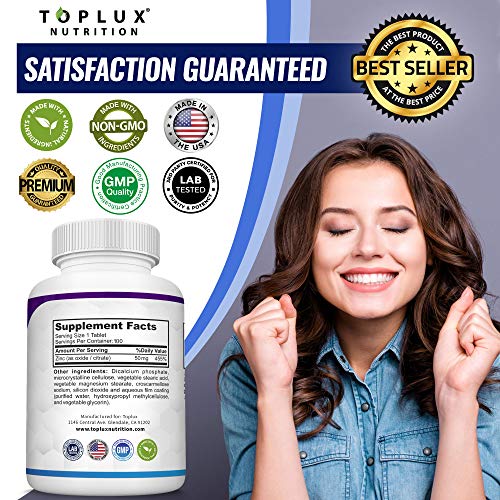 Zinc Supplement 50mg for Immune Support Pure Natural Zinc Oxide to