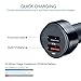 POWERocker BlitzKnob 33W QC2.0 & 3A 2-Port USB Car Charger Quick Charge with 3.3FT Micro USB Cable for iPhone iPad, Galaxy S7/S6/Edge, Note 4/5, Nexus 6, LG, HTC Black