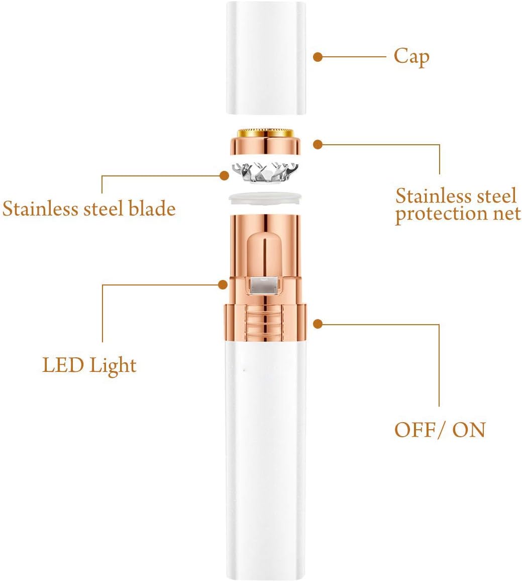 Painless Facial Hair Removal for Women,Elisabeh Electric Facial Hair Remover Epilator for Face Lip Neck Body Chin with LED Light - Image 3