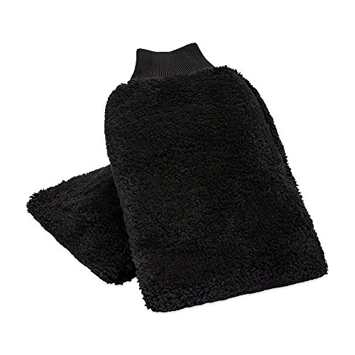 Buff Detail Automotive Microfiber Wash Mitt 7" by 10"| Super Soft Synthetic Lamb’s Wool Microfiber| Scratch Free Car Wash And Cleaner (2 Pack)
