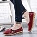 LOVEBEAUTY Women's Comfortable Rubber Sole Leather Flats Slip On Loafer Shoes