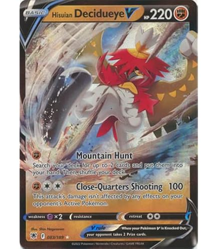 decidueye v pokemon card value Pokmon TCG: Divergent Powers Tin (Hisuian V) VSTAR Power Ability  Star Of Fortune During your turn Decidueye Ex 100/088