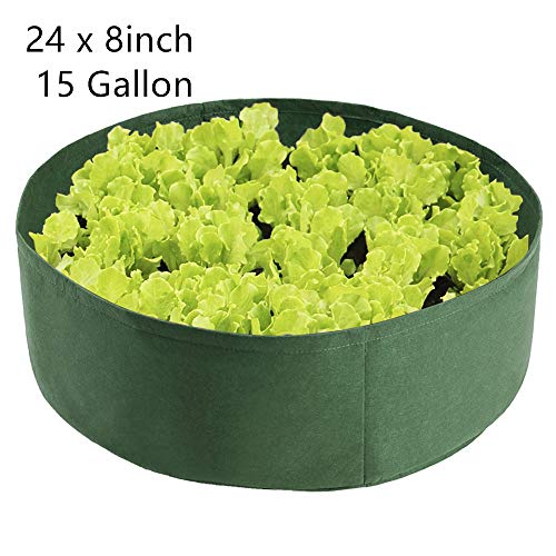 UHBGT 15/50/100 Gallon Grow Bags, Biggest 50 x 11.8 Inch Round Raised Garden Bed Fabric Large Grow Bag Indoor Outdoor Raised Bed Heavy Duty Circle Garden Planter Bags for Garden Vegetables Potted