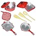 10 Piece Pots and Pans Kitchen Cookware Toy Playset for Kids with Cooking Utensils Set