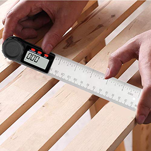 HANMATEK Digital Angle Finder Protractor with Zeroing and Locking Function, 7-Inch Stainless Steel Angle Finder Ruler, Digital LCD Display, for Woodworking, Construction, Repairing DP2