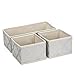 Sorbus Collapsible Drawer Organizer, Beige/Silver (3-Piece)