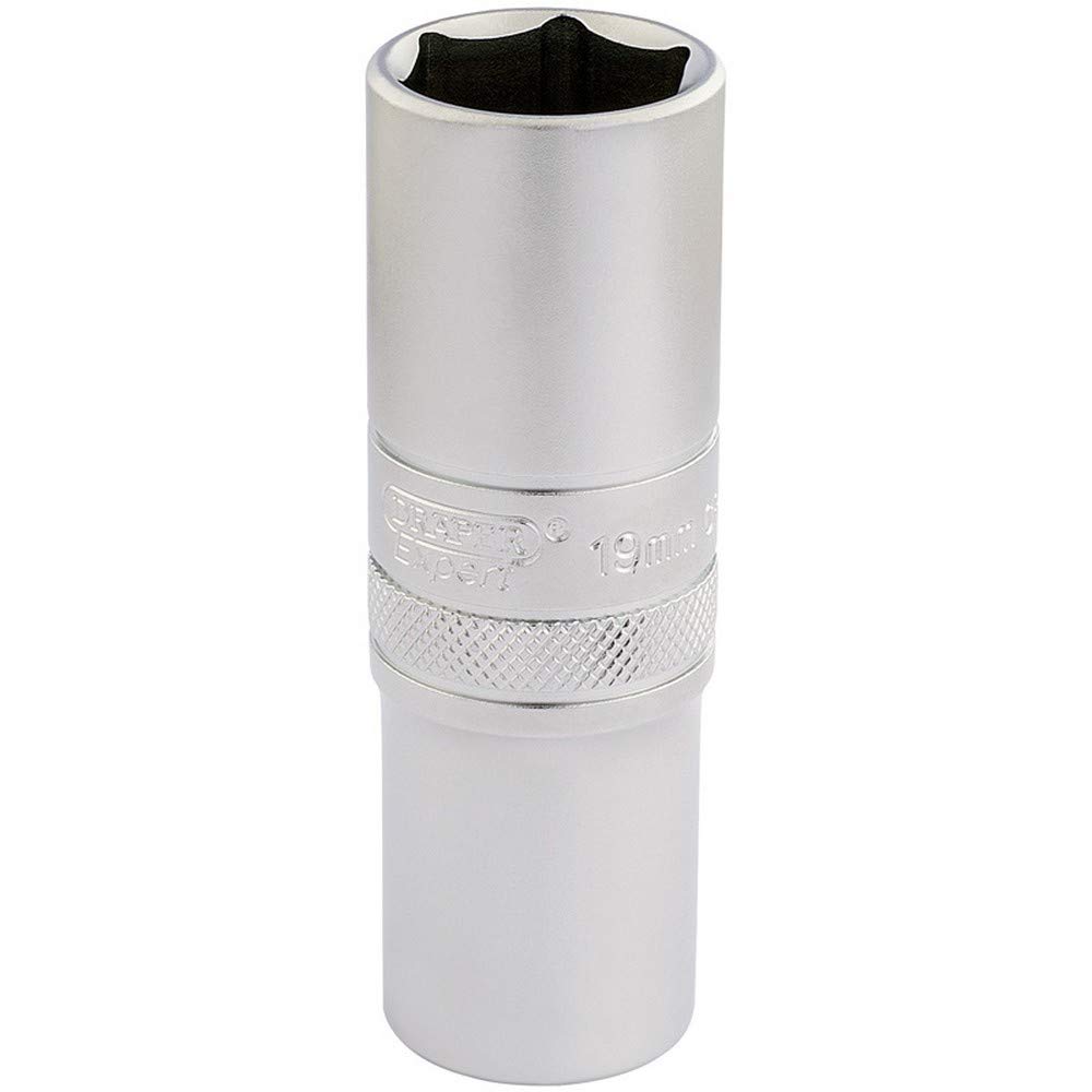 Draper 16651 1/2" Square Drive Hi-Torq 6 Point Deep Socket, 19mm Size