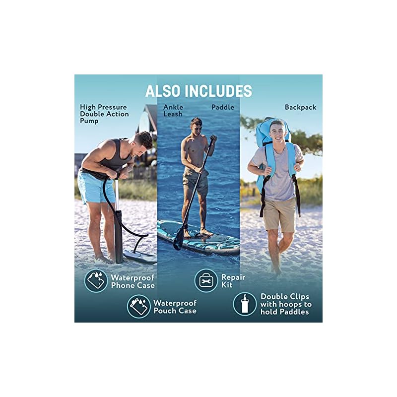 FITWAVE Paddle Board 9.5ft + Kit Inflatable Paddle Boards for Adults