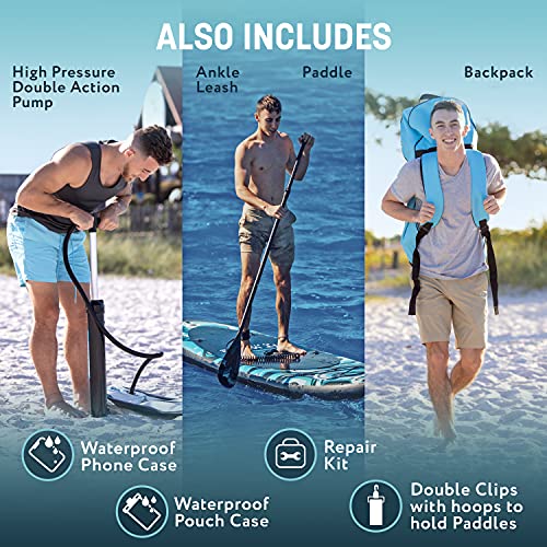 FITWAVE Paddle Board 9.5ft + Kit Inflatable Paddle Boards for Adults