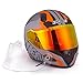 NENKI Helmets NK-856 Full Face Motorcycle Helmets DOT Approved with Iridium Red Visor and Inner Sun Shield