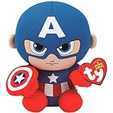 Ty Marvel Beanie Baby Captain America Plush 6 Inches Regular (free gift with purchase)