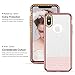 iPhone X Case Glitter , BENTOBEN Protective iPhone 10 Case Hybrid Soft TPU Hard PC Shockproof Phone Case Bling Slim iPhone Cover with Strip for Girls, Women - Rose Gold [Support Wireless Charging]