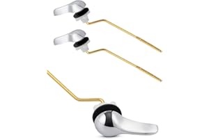 ANJOES 2 Pack Side Mount Toilet Tank Lever Kit, Toilet Trip Lever Compatible with American Standard/Mansifield, Toilet Flusher Replacement with Flapper Chain, Universal Fit, Chrome