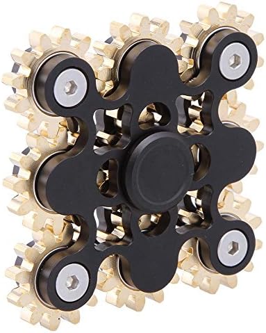 RELEASE SPINNER Three Gear Linkage Fidget Spinner Killing Time Toy for Kids and Adults (Style F - Black)