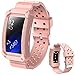 X4-TECH Silicone Bands Compatible with Gear Fit2 Watch Soft Silicone Replacement Elastomer Band Plastic Wristband Compatible with Samsung Galaxy Gear Fit 2 SM-R360 Smart Watch (New-Pink)