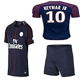 Kid / Youth Paris Saint-Germain PSG FC 2017 2018 17 18 Replica Home & Away Jersey of Neymar Jr, Cavani & Di Maria (Neymar Jr Home, Size 26 (9-10 Years Old))