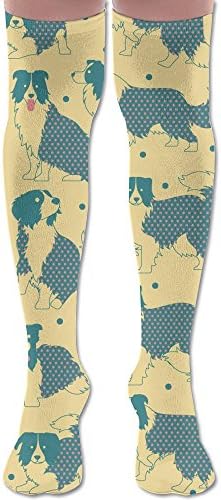 Cotton Border Collie Casual Knee High Socks
