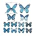 48 PCS Removable 3D Butterfly Wall Stickers Decals DIY Wall art Decor Home Wall Decoration Sticker Mural for Kids Girls Children Bedroom Living Room Background Nursery (Blue)