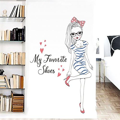 WOCACHI Wall Stickers Decals Cute DIY Lovely Girl Art Wall Stickers for Kids Rooms PVC Wall Decals Home Decor Art Mural Wallpaper Peel & Stick Removable Room Decoration Nursery Decor
