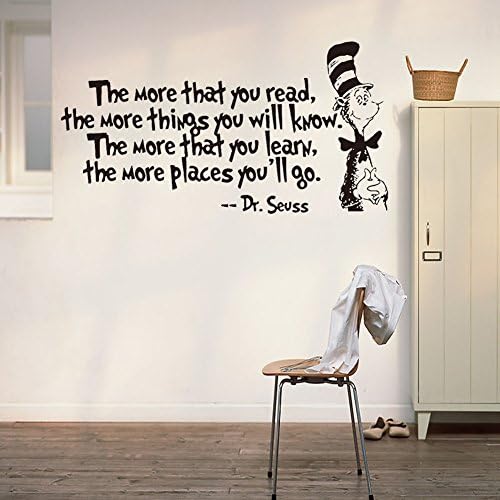 Renxinu The More That You Read Things Will Know Learn Places Dr.Seuss Wall Quote Sticker