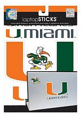 NCAA Officially Licensed Removable Laptop Stickers (Miami Hurricanes)