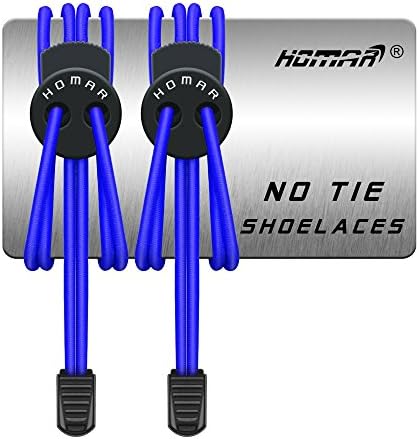 Homar No Tie Shoelaces for Kids and Adults - Solid Colors Dress Shoestrings Round Shoe Lace with Lock