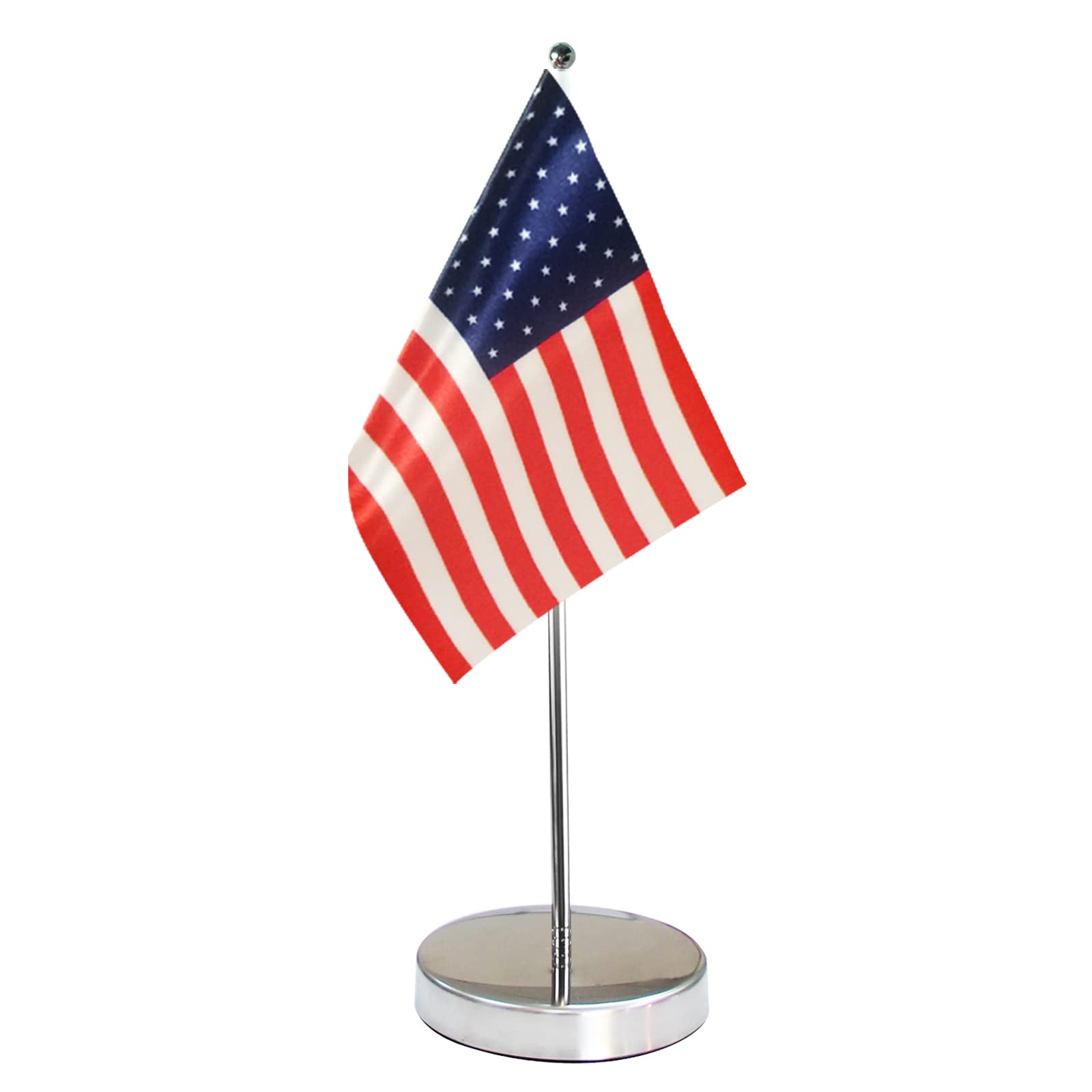 American Table Flag for Office Desk Decor, US Desk Flag for Table Decor, Include Stainless Steel Base and Adjustable Pole
