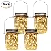 Homeleo 4 Pack Vintage Outdoor Solar Mason Jar Light Set(Lid Lights,Mason Jars,Hangers Included),20 Led Warm White Fairy Firefly Glass Bottle Solar Lights Kit for Garden Yard Path Party Umbrella Decor