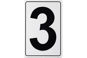 Kichwit Metal House Numbers Address Sign Reflective Aluminum Mailbox Number, 10 x 7 Inches, Number 3