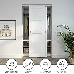 JUBEST Bypass Sliding Door Hardware 48", Aluminum