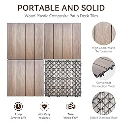 9 PCS WPC Rosewood Decking Tiles
