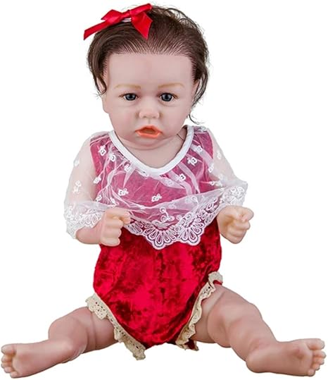 Amazon Co Jp 58cmシリコーン生まれ変わった幼児の赤ちゃん人形赤いレースのスカート現実的な新生児の人形キッズクリスマスギフト最高のプレイメイト ホーム キッチン