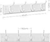 SONGMICS Set of 2 Wall Coat Racks with 16 Hooks White LHR232W01 view 6