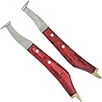 Equinez Tools Farrier Hoof Knives Set of Left and Right With Brass Horseshoeing Topper Handed Razor Edge Sharped Stainless Steel