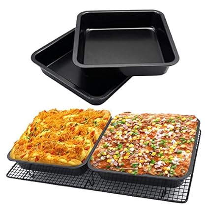 Zollyss 8inch Square Oven Baking Tray Non-Stick Metal Cake Pan Toast Bread Mold Kitchen Bakeware Dish