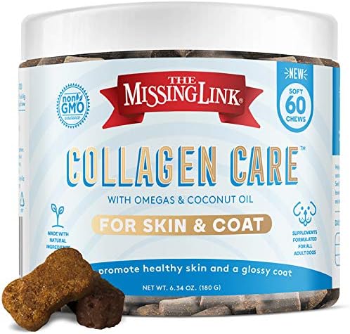 Collagen Care Dog Soft Chews, Nutrional Treat for Canine Skin & Coat Health, 60 Count