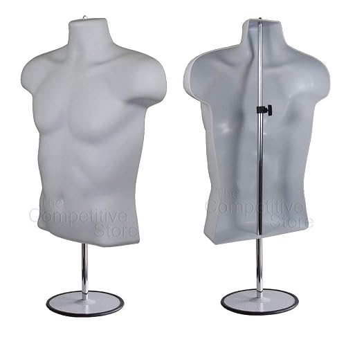 EZ-Mannequins Male & Female Torso Mannequin Set - Hollow Back, Stackable, For Hanging Small-Medium Clothing - View #3