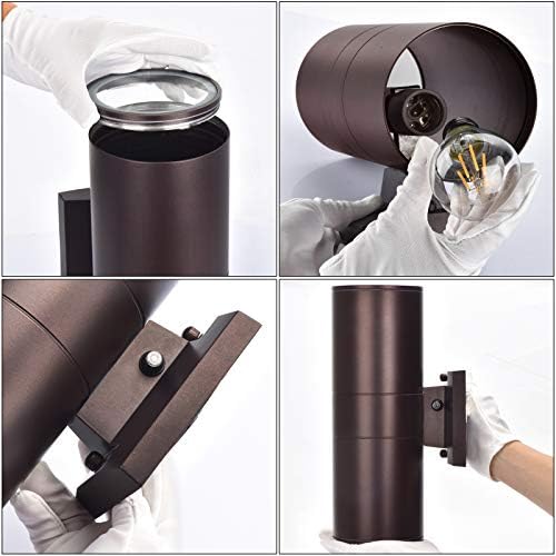 Out of doors Wall Gentle,Exterior Lighting with Nightfall to Daybreak Sensor – 2 Gentle Bulbs Included, Aluminum Waterproof Design – Up Down Gentle Fixture for Porch, Yard and Patio[ETL Listed]