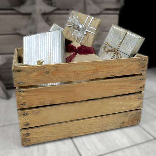 LARGE WOODEN GIFT HAMPER/BASKET Wooden Box Rustic Sanded Vintage