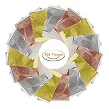 Gold Leaf Gold Foil Imitation Gold Leaf, Silver Leaf, Rose Gold Leaf for Slime, Arts, Gilding Crafting, Decoration, 300 Pieces